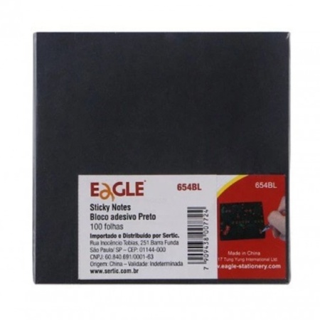 Notes adeziv hartie neagra 7,5x7,5cm 100 file Eagle N138