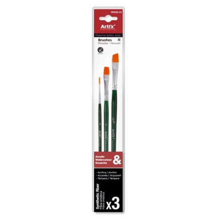 Pensula sintetica varf liner/drept/oblic coada scurta 3/set Artix 0-6-3/8 PP390-01
