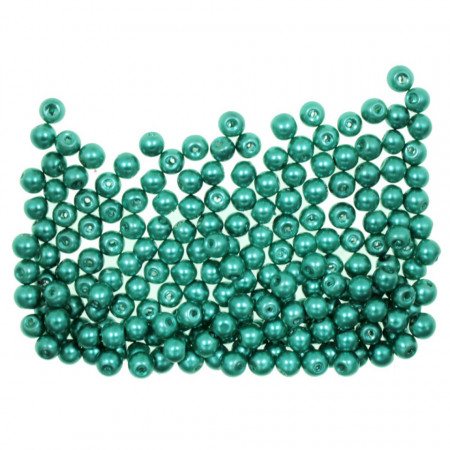 Perla sticla rotunda verde turcoaz 3,5x4,5mm 18g