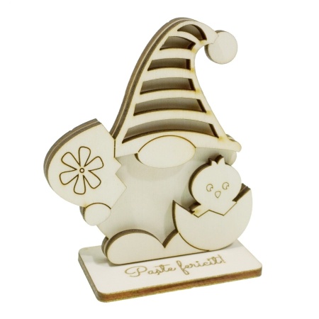 Pitic placaj decupat cu pui Paste Fericit! 4 piese/set 8,7x4x10cm