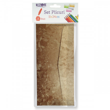 Plic hartie bronz 24x11cm 5/set 079067/068/069/072