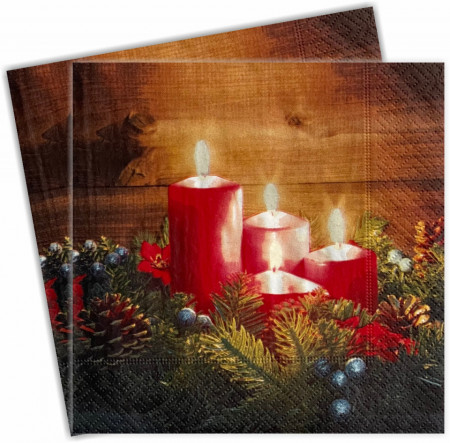 Servetel Lumanari Advent 33x33cm 2/set PD-196125