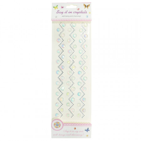 Stras adeziv fatetat transparent iridescent + stras argintiu 3/10mm 324/set