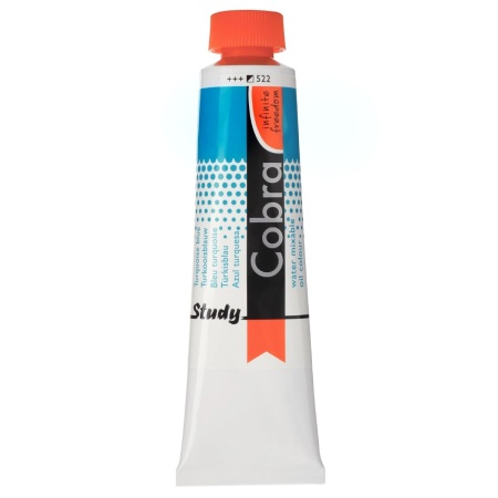 Vopsea ulei solubila in apa 40ml Cobra Study Royal Talens Albastru turcoaz 522