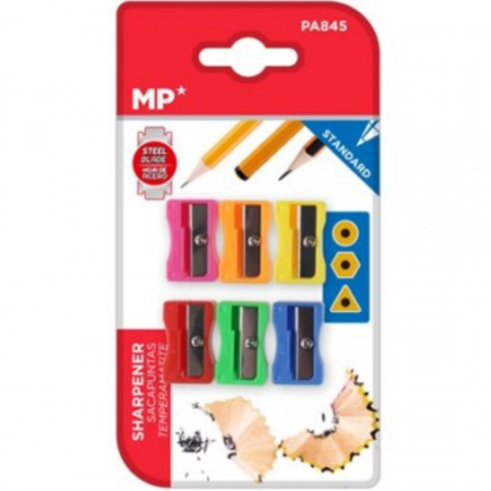 Ascutitoare plastic simpla diverse culori 6/set MP PA845