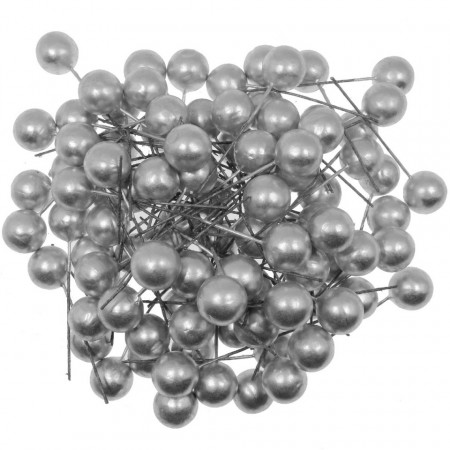 Bobite argintii 1,8cm cu tija 95/set