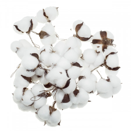 Cap floare bumbac artificial natur 5-6cm 20/set