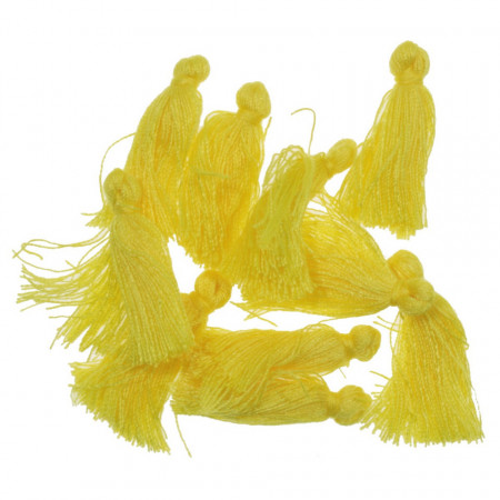 Ciucure bumbac galben 3cm 10/set