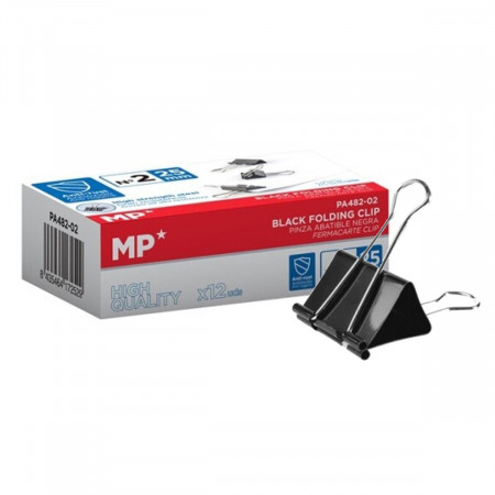 Clema otel pentru hartie 2,5cm 12/set MP PA482-02 negru