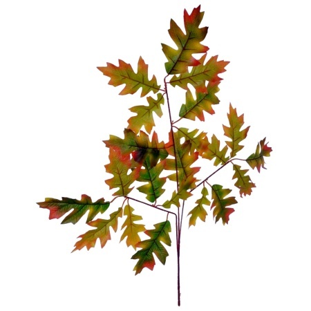 Creanga cu frunze stejar verde cu ruginiu 62cm