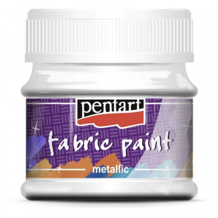 Culoare textile 50ml Pentart alb metalizat 6270