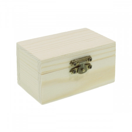 Cutie lemn dreptunghiulara nefinisata cu inchizatoare clapeta 9x5,5x5cm