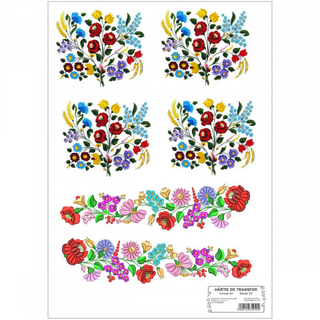 Hartie de transfer model-25 Motiv traditional floral A4