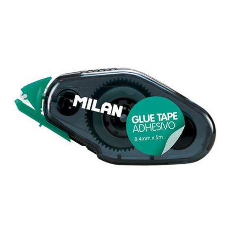 Lipici banda mini 8,4mm x 5m corp gri cu verde Milan 4401924
