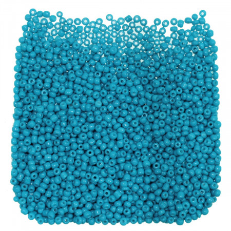 Margele nisip rotunde albastru turcoaz lucios 2mm 60g