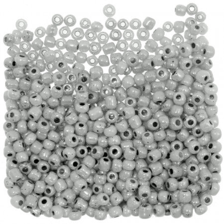 Margele nisip rotunde gri perlat lucios 4mm 60g 0.07lei/g