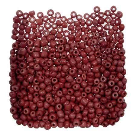 Margele nisip rotunde maro roscat lucios 4mm 60g