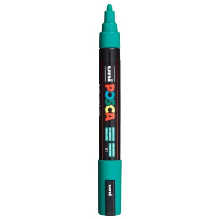 Marker vopsea pe baza de apa varf 1,8-2,5mm Uni Posca pc-5m m639 verde smarald
