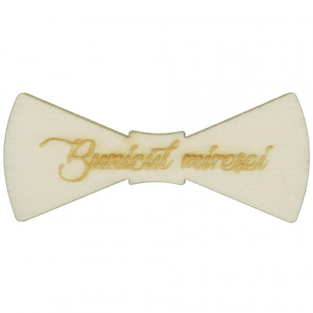 Marturie nunta papion placaj gravat -Bunicul miresei- 5,5x2,4cm