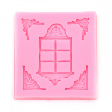 Matrita silicon fereastra si ornamente 6,4x6,7x7cm 825215 roz