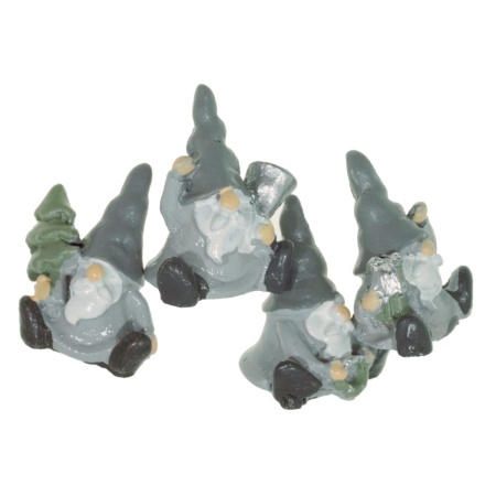 Miniatura pitic gri rasina 4x3,5cm 4/set DD59783