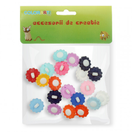 Nasture plastic multicolor floarea-soarelui 1,5cm 20/set Colorarte A640
