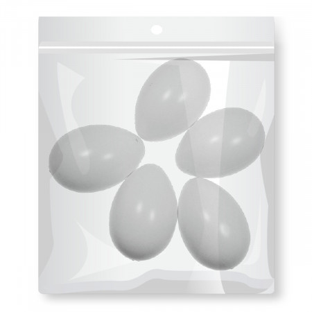 Ou plastic 8x6,5cm alb 5/set 804590