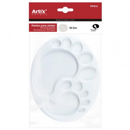 Paleta pictura plastic alba picioruse 18x14,5cm Artix PP414