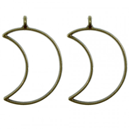 Pandantiv cadru bronz semiluna 22x38mm 2/set