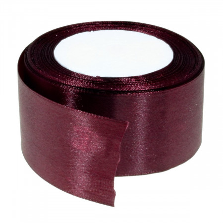 Panglica satinata visiniu mediu 50mm x 21m/rola