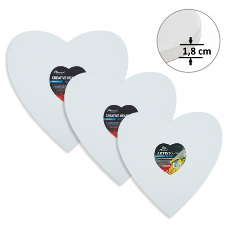 Panza pictura bumbac 350g pe sasiu forma inima de 1,8 cm Phoenix A5303-HS