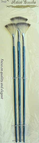 Pensula sintetica varf evantai coada lunga 3/set Xin Qi 3048