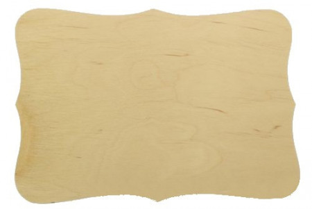 Placheta placaj stratificat dreptunghiular margine ondulata 10x14,5x0,4cm P400