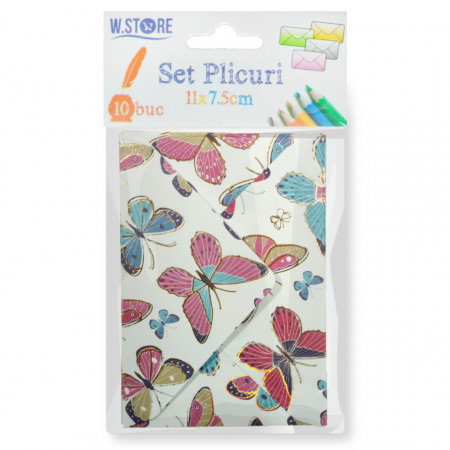 Plic 11x7,5cm 10/set model fluturi 8 063618