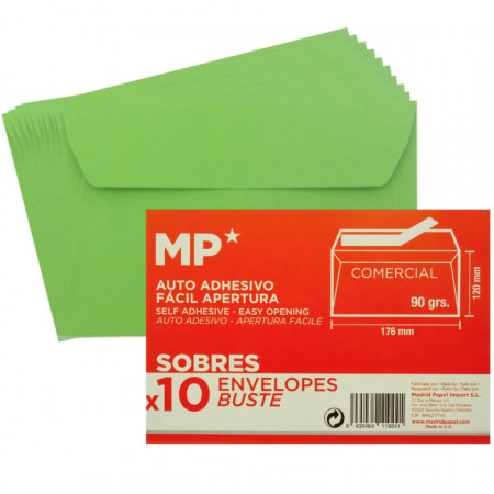 Plic verde autoadeziv 12x17,6cm 90g 10/set MP PS005-04