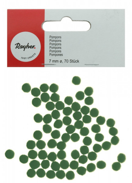 Pompon verde 0,7cm 70/set Rayher RY7651029