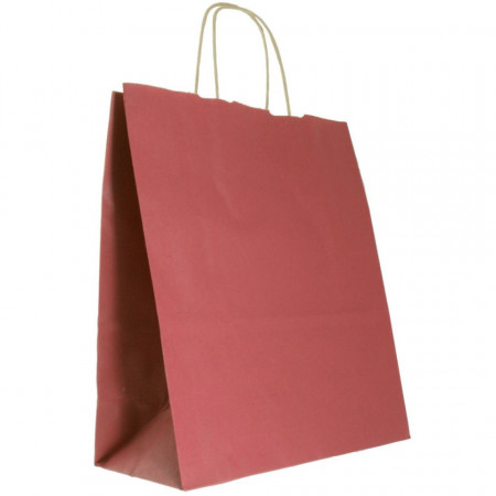 Punga hartie craft bordo interior natur maner rasucit 26x12x31cm