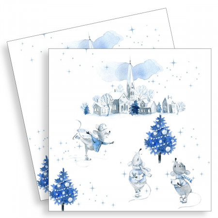 Servetel soricei patinatori 33x33cm 2/set 310735