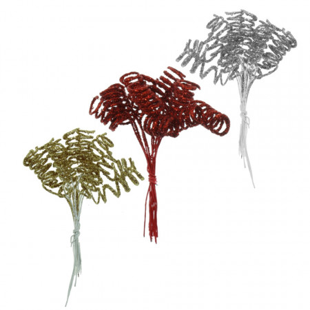 Spirala cu sclipici 8cm 12 fire/buchet