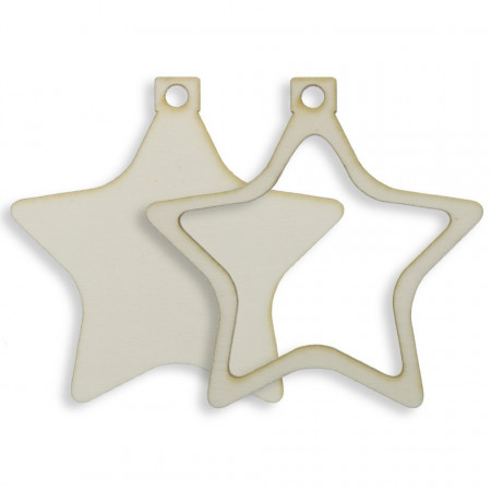 Stea placaj 1 plina + 1 decupata 10x10cm
