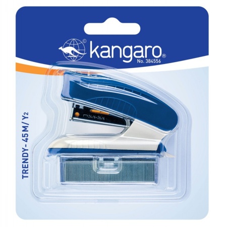 Capsator 7cm pentru capse 24/6, 26/6 + capse Kangaro albastru cu alb S2195