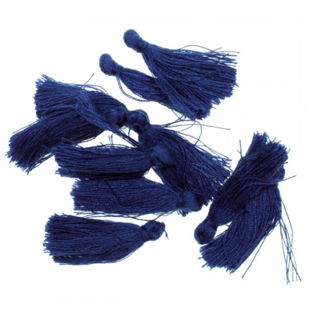 Ciucure bumbac 3cm 10/set albastru cobalt