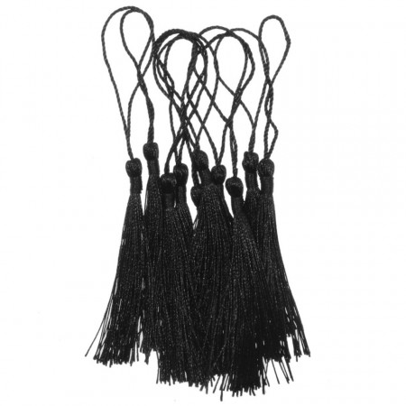 Ciucure negru 9cm cu agatatoare 5,5cm 10/set