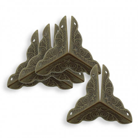 Coltar metalic bronz antichizat decorativ 2,5x2,5x2,5cm 4/set X43/366946
