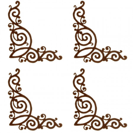 Coltar pasla maro filigranata 7x6x0,2cm 4/set