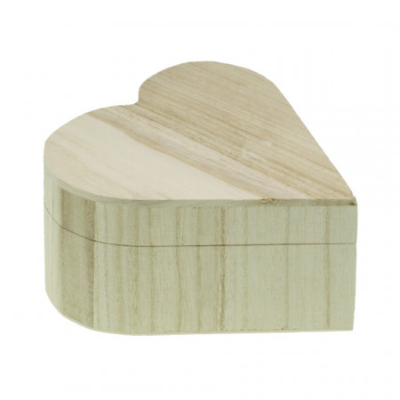 Cutie lemn inima nefinisata cu inchizatoare magnetica 13x12,5x6cm CA887-02