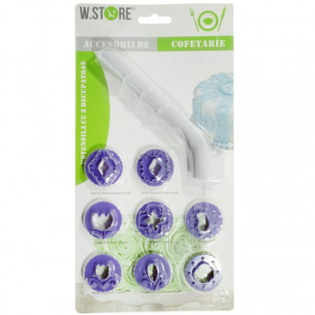 Decupator 2,5-3cm si maner detasabil 15cm plastic 8/set 041932