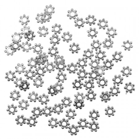 Distantier metalic argintiu inchis rotita 1x5mm 6g (80buc)