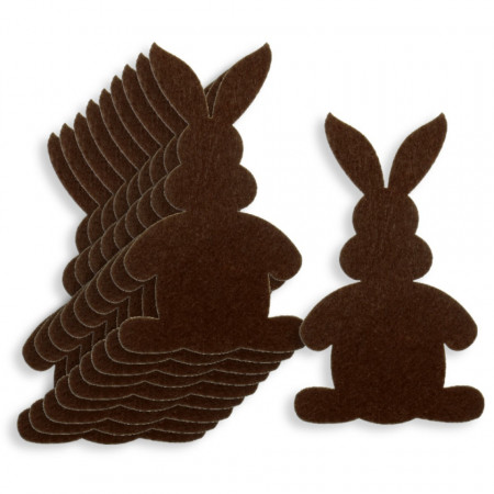 Iepure pasla maro inchis vertical 4x2,4cm x 2mm 10/set