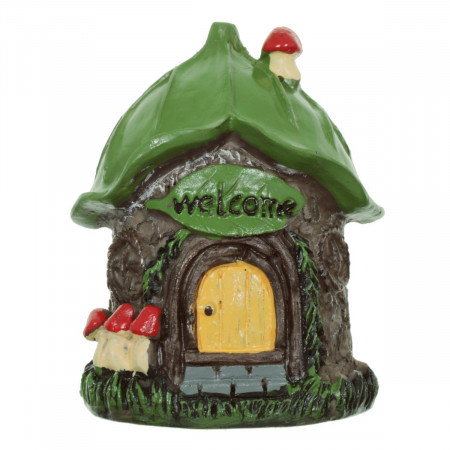 Miniatura casuta inscriptie Welcome din rasina 8,7x6,5x10,8cm D61463